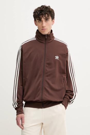 Mikina adidas Originals Firebird Tt hnedá farba, s nášivkou, KA0459