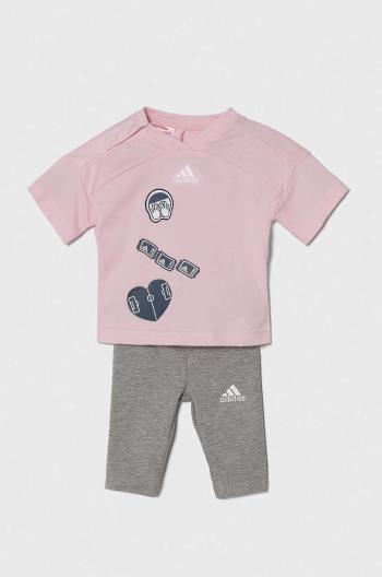 Sada pre bábätká adidas ružová farba