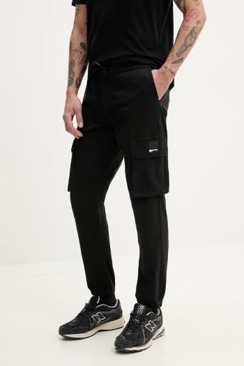 Nohavice Karl Lagerfeld Jeans pánske, čierna farba, strih cargo, A2M10163