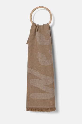 Vlnený šál Weekend Max Mara dámsky, béžová farba, vzorovaný, 2515541064600