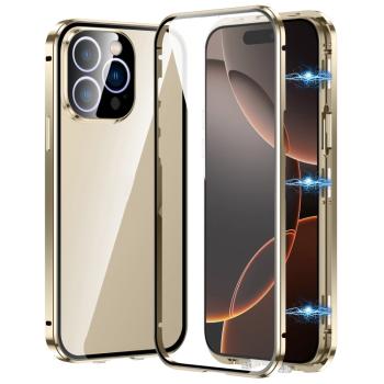 Magnetický kryt 360 pre Apple iPhone 16 Pro zlatý