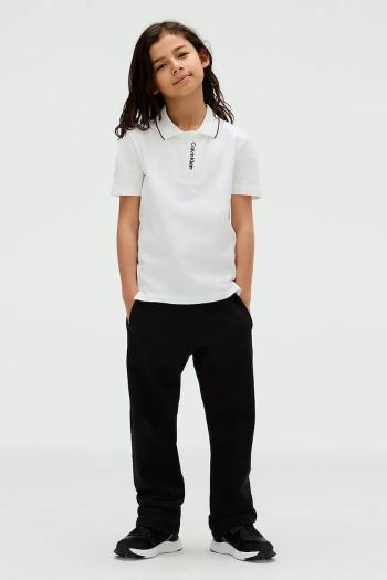 Polo tričko Calvin Klein Jeans biela farba, jednofarebné, IB0IB02542