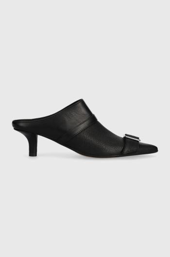 Kožené lodičky MM6 Maison Margiela Slipper čierna farba, S66WX0056