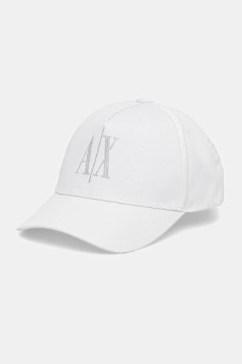 Bavlnená šiltovka Armani Exchange biela farba, s nášivkou, XW000957 AF13846