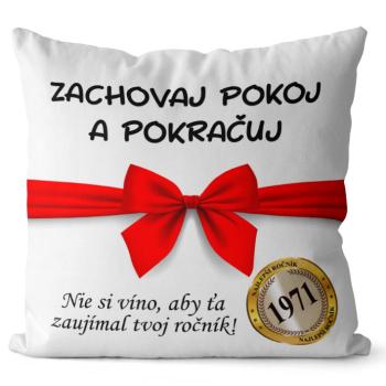 Vankúš Zachovaj pokoj (Veľkosť: 40 x 40 cm, rok: 1971)