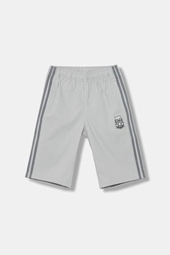 Detské krátke nohavice adidas Originals šedá farba, s nášivkou, nastaviteľný pás JW7733