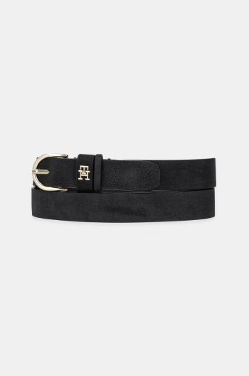 Kožený opasok Tommy Hilfiger dámsky, čierna farba, AW0AW16838