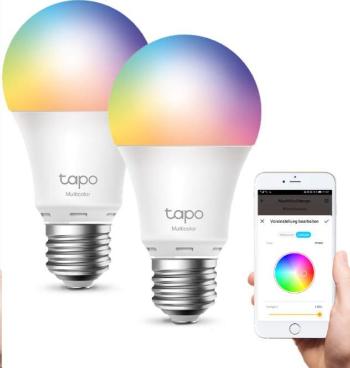 TP-Link Tapo L530E(2-pack) múdra WiFi stmievateľná LED žiarovka (farebná, 2500K-6500K, 806lm, 2, 4GHz, E27)