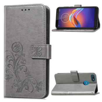 ART Peňaženkový kryt Motorola Moto E6 Play FLOWERS šedý