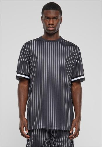 Urban Classics Oversized Striped Mesh Tee black/white - 4XL