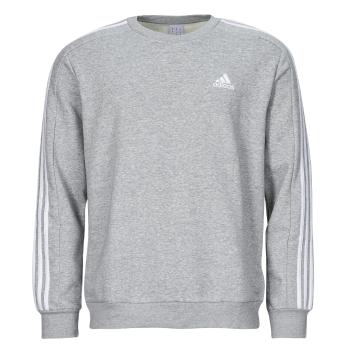 adidas  Essentials Fleece 3-Stripes Sweatshirt  Mikiny Šedá