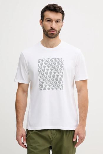 Bavlnené tričko Calvin Klein Jeans pánske, biela farba, s potlačou, LV04RC841G