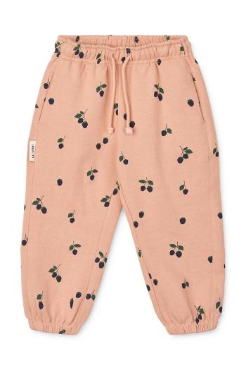 Detské bavlnené tepláky Liewood Arlo Printed Sweatpants oranžová farba, vzorované, LW20074
