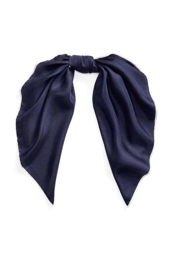 Hodvábna šatka Lauren Ralph Lauren tmavomodrá farba, 454966215