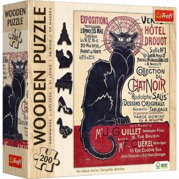 Trefl Drevené puzzle 200 - Čierna mačka - Théophile Alexandre Steinlen