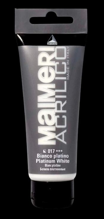MAIMERI ACRILICO - Akrylové farby 017 - platinum white, 0,2 L