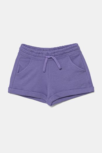 Detské bavlnené šortky United Colors of Benetton fialová farba, jednofarebné, nastaviteľný pás 3J68C901C