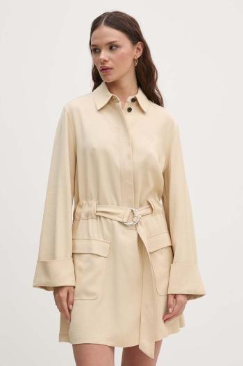 Šaty Tommy Hilfiger béžová farba, mini, áčkový strih, WW0WW42308