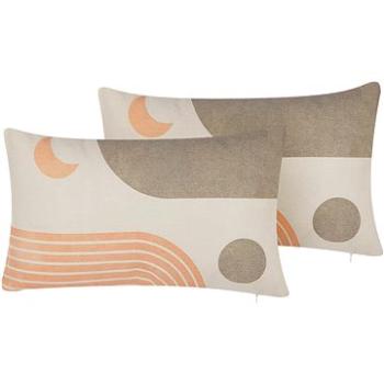 BELIANI, Sada 2 vankúšov s abstraktným vzorom 30 x 50 cm viacfarebná MELAMPODIUM, 307532 (beliani_307532)