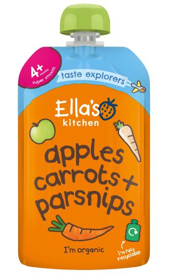 ELLA'S KITCHEN BIO Mrkva, jablko a paštrnák 120 g