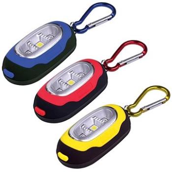 Solight LED lampáš s karabínou, 3x LED, 2× CR2032 súčasťou (8592718023997)