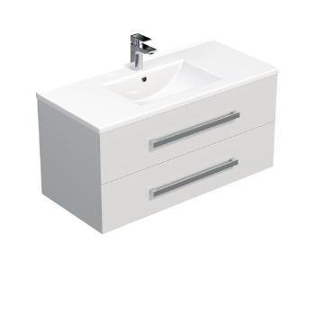 Kúpeľňová skrinka s umývadlom SAT Cube Way 100x53x46 cm biely lesk CUBE461002BIMOD