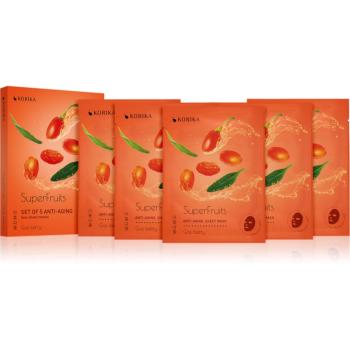 KORIKA SuperFruits Goji Berry - Set of 5 Anti-aging Face Sheet Masks set pleťových masiek za zvýhodnenú cenu s omladzujúcim účinkom Goji berry