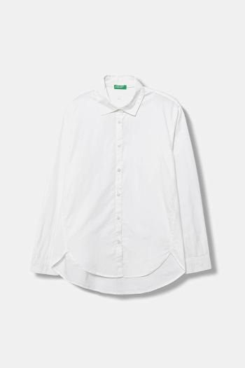 Detská bavlnená košeľa United Colors of Benetton biela farba, 5EW7CQ04A