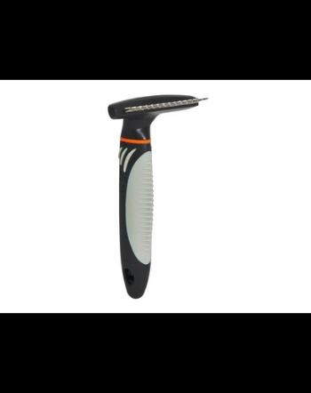 TRIXIE Perie metal cu dinti rotunzi pentru caini cu par lung 7 × 14 cm