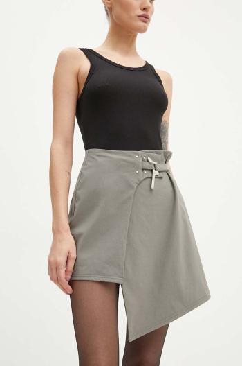 Sukňa Heliot Emil zelená farba, mini, áčkový strih, HE.W.12.023.BLK01