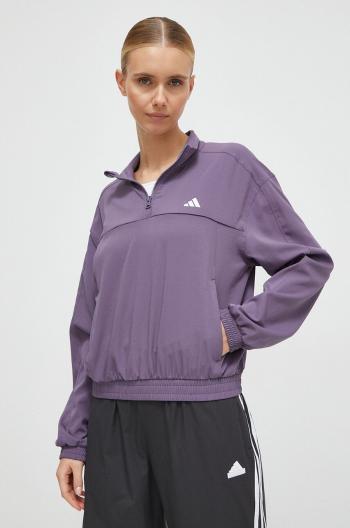 Tréningová mikina adidas Performance Training Essentials fialová farba, jednofarebná, IS3972