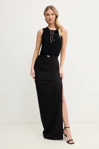 Šaty Elisabetta Franchi čierna farba, maxi, priliehavé, ABR3851E2