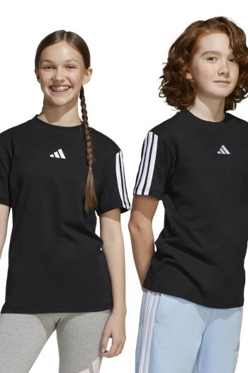 Bavlnené tričko adidas čierna farba, s nášivkou, JD6487