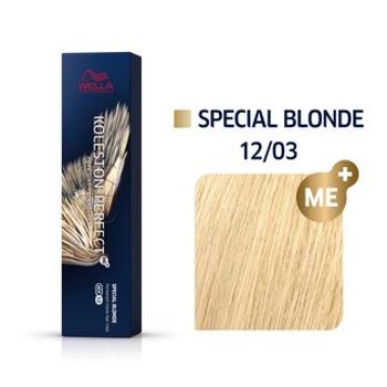 Wella Professionals Koleston Perfect Me+ Special Blonde professzionális permanens hajszín 12/03 60 ml