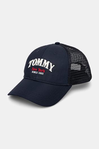 Detská baseballová čiapka Tommy Hilfiger tmavomodrá farba, s nášivkou, AU0AU01953