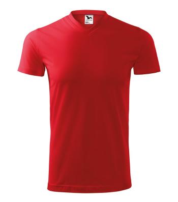 MALFINI Tričko Heavy V-neck - Červená | L