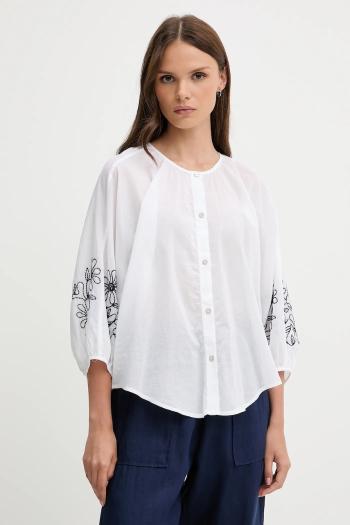 Bavlnená košeľa United Colors of Benetton biela farba, regular, 5VZCDQ0BN