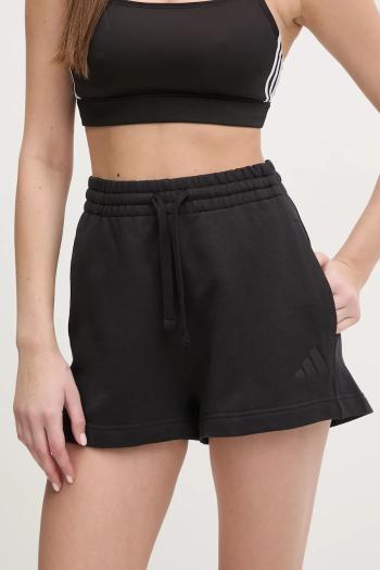 Bavlnené šortky adidas ALL SZN dámske, čierna farba, jednofarebné, vysoký pás, JJ4920