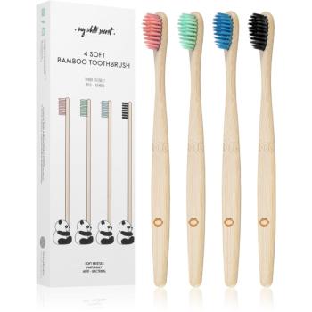 My White Secret Bamboo Toothbrush bambusová zubná kefka soft 4 ks