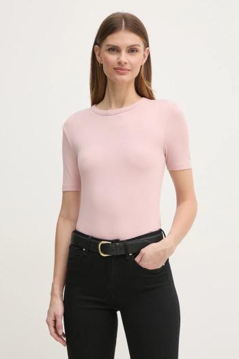 Tričko Tommy Hilfiger dámske, ružová farba, WW0WW43918
