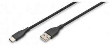 Digitus USB-C Silicone káblový kábel, USB-A - USB-C 2m, USB 2.0, 60W, čierna