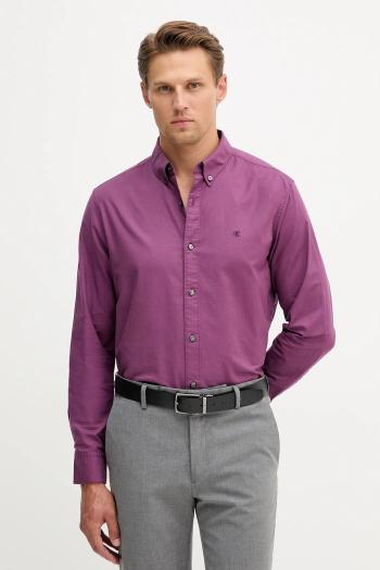 Košeľa Calvin Klein Jeans biela farba, regular, s golierom button-down, LV140EM125