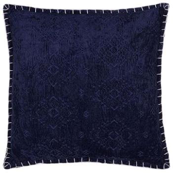 BELIANI, BELIANI, Dekoratívny vankúš s modrými ornamentmi 45 × 45 cm MELUR, 185486 (beliani_185486)