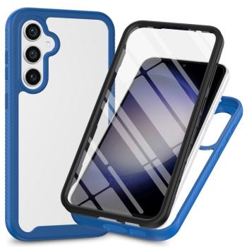 DUAL Obojstranný kryt s fóliou Samsung Galaxy S24 FE 5G tmavomodrý