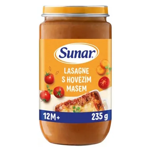SUNAR Príkrm lasagne s hovädzím mäsom 12m+ 235 g