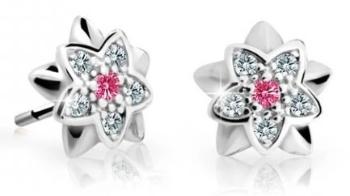 Cutie Jewellery Detské náušnice z bieleho zlata C2210-30-X-2 fuchsiová