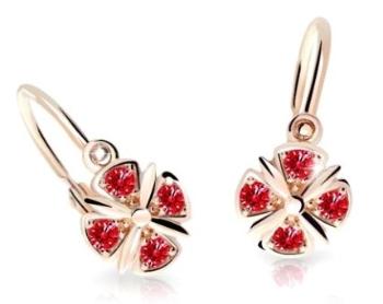 Cutie Jewellery Slušivé detské náušnice z ružového zlata C2245-10-X-4 červená
