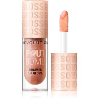 Makeup Revolution Shimmer Gloss trblietavý lesk na pery odtieň Glimmer Nude 4.5 ml