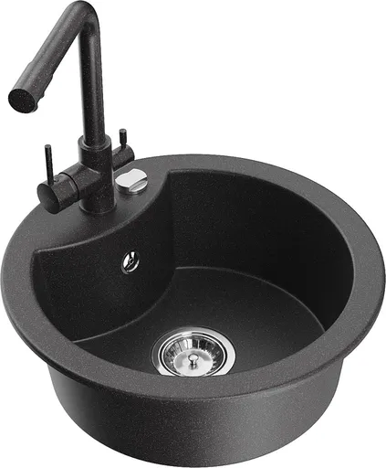 MEXEN/S MEXEN/S - Diego granitový drez vrátane batérie Duero, čierna kropenatá 6512-76-671600-76