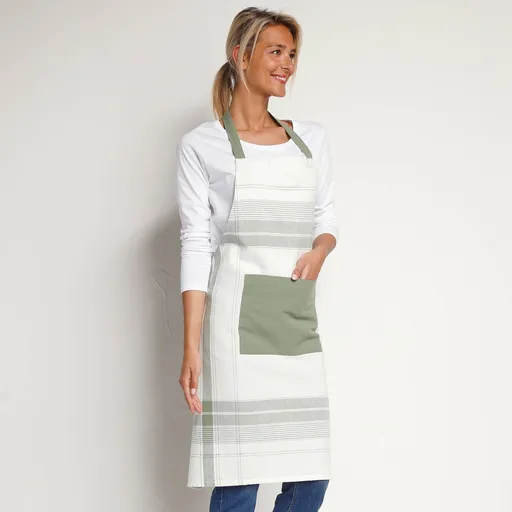 Kockovaná kuchynská zástera s trakmi